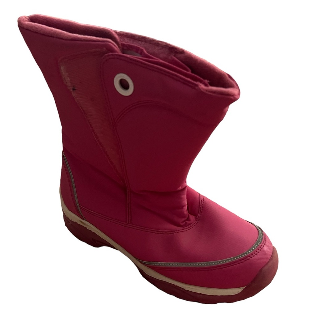 Academy child’s snow boot hot pink waterproof sz 6 Velcro shoe  good condition‎